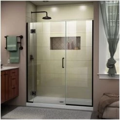 DreamLine Unidoor-X 72" High x 53-1/2" Wide Hinged Frameless Shower Door with Clear Glass