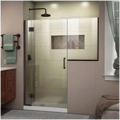 DreamLine Unidoor-X 72" High x 72-1/2" Wide Hinged Frameless Shower Door with Clear Glass