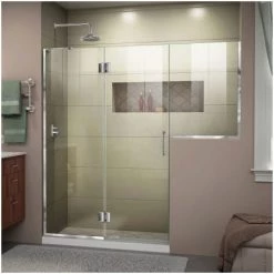DreamLine Unidoor-X 72" High x 72-1/2" Wide Hinged Frameless Shower Door with Clear Glass