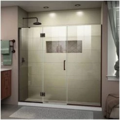 DreamLine Unidoor-X 72" High x 73" Wide Hinged Frameless Shower Door with Clear Glass