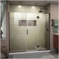 DreamLine Unidoor-X 72" High x 73" Wide Hinged Frameless Shower Door with Clear Glass