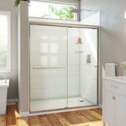 DreamLine Alliance Pro HV 70-1/2" High x 60" Wide Sliding Semi Frameless Shower Door with Clear Glass