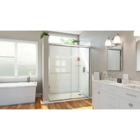 DreamLine Alliance Pro HV 76-1/2" High x 60" Wide Sliding Semi Frameless Shower Door with Clear Glass - Image 3