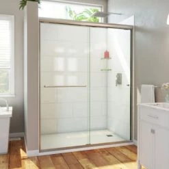DreamLine Alliance Pro HV 76-1/2" High x 60" Wide Sliding Semi Frameless Shower Door with Clear Glass