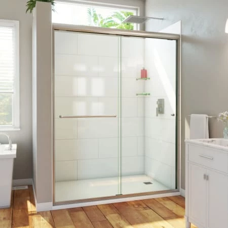 DreamLine Alliance Pro HV 76-1/2" High x 60" Wide Sliding Semi Frameless Shower Door with Clear Glass