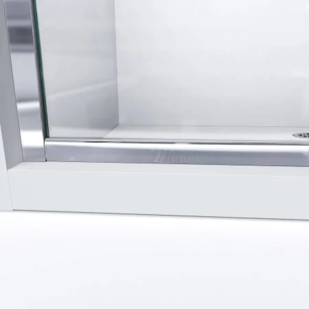 DreamLine Infinity-Z 56-60" W x 72" H Frameless Sliding Shower Door, Frosted Glass - Image 5