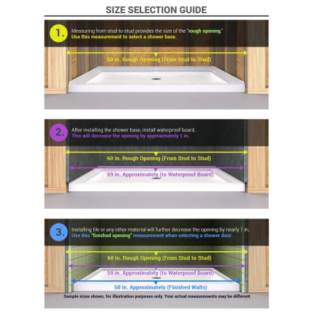 DreamLine Infinity-Z 56-60" W x 72" H Frameless Sliding Shower Door, Frosted Glass - Image 6