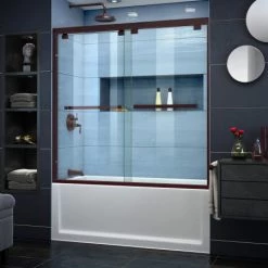 DreamLine Encore 56-60" W x 58" H Semi-Frameless Bypass Sliding Tub Door