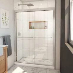 DreamLine Duet Plus 50 - 54" W x 72" H Semi-Frameless Bypass Sliding Shower Door