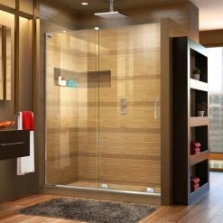 DreamLine Mirage-X 72" High x 44" to 48" Width Sliding Frameless Shower Door with Clear Glass, Left-Wall Bracket