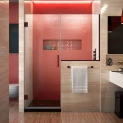 DreamLine Unidoor Plus 72" High x 58-1/2" Wide Hinged Frameless Shower Door with Clear Glass
