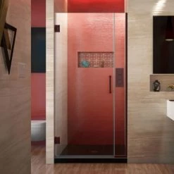 DreamLine Unidoor Plus 72" High x 32" Wide Hinged Frameless Shower Door with Clear Glass