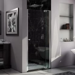 DreamLine Allure 73" High x 33" Wide Pivot Frameless Shower Door with Clear Glass