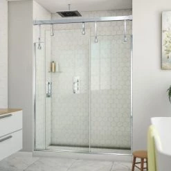 DreamLine Avenue 56" - 60" W x 79" H Semi-Frameless Sliding Shower Door