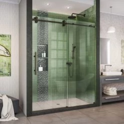 DreamLine Enigma-XO 76" High x 54" Wide Sliding Frameless Shower Door with Clear Glass