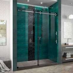 DreamLine Enigma-XO 76" High x 60" Wide Sliding Frameless Shower Door with Tinted Clear Glass